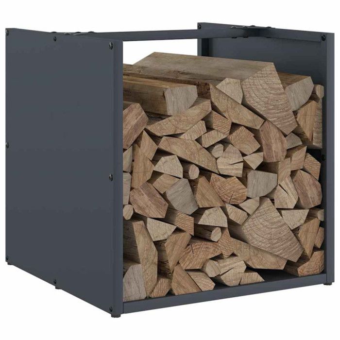 VidaXL Firewood Rack Anthracite 40x40x40 Cm, Fireplace Log Holder, Log Holder, Log Rack 864239