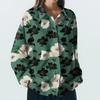 Women's Shirt With Floral Print Buttons, Long Sleeved Casual Regular Shirt Collar Top