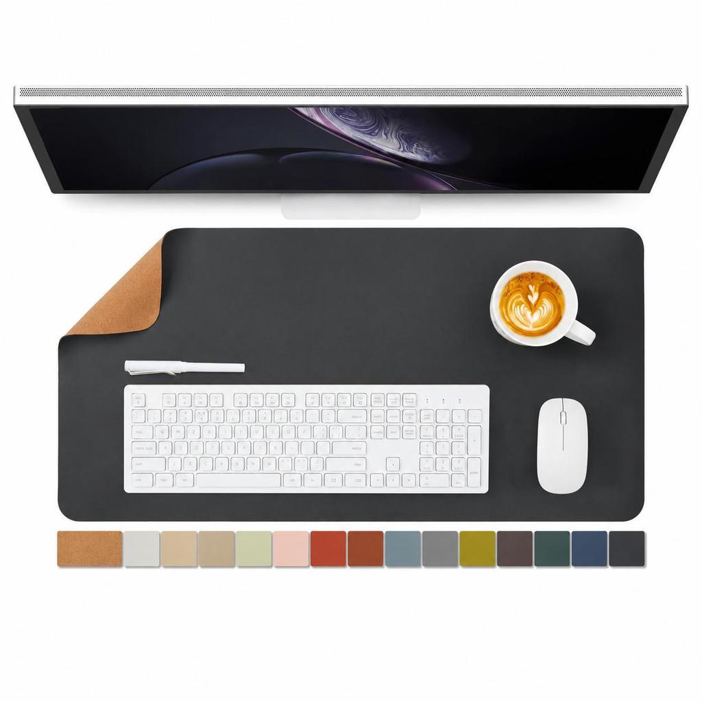 Sided Cork Desk Mat Large Mouse Pad Black 70x35cm