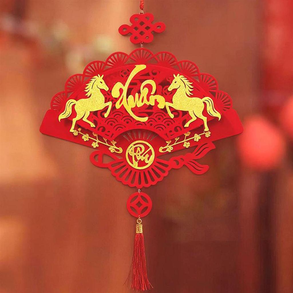 Horse Year Pendant Decor Spring Festival Flat Display 2026 Chinese Horse Year Vietnam Pendant For Window Living Room Bedroom