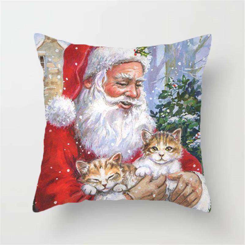 Christmas Pillow Cover New Cartoon Home Office Cushion Cover