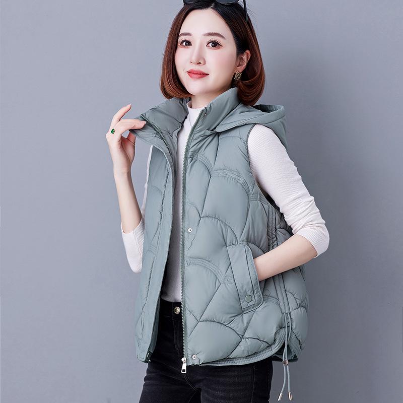 Women's Lightweight Warm Down Cotton Gilet - Autumn/Winter 2025 Style, Plus Size, Loose Fit for Middle-aged Mothers