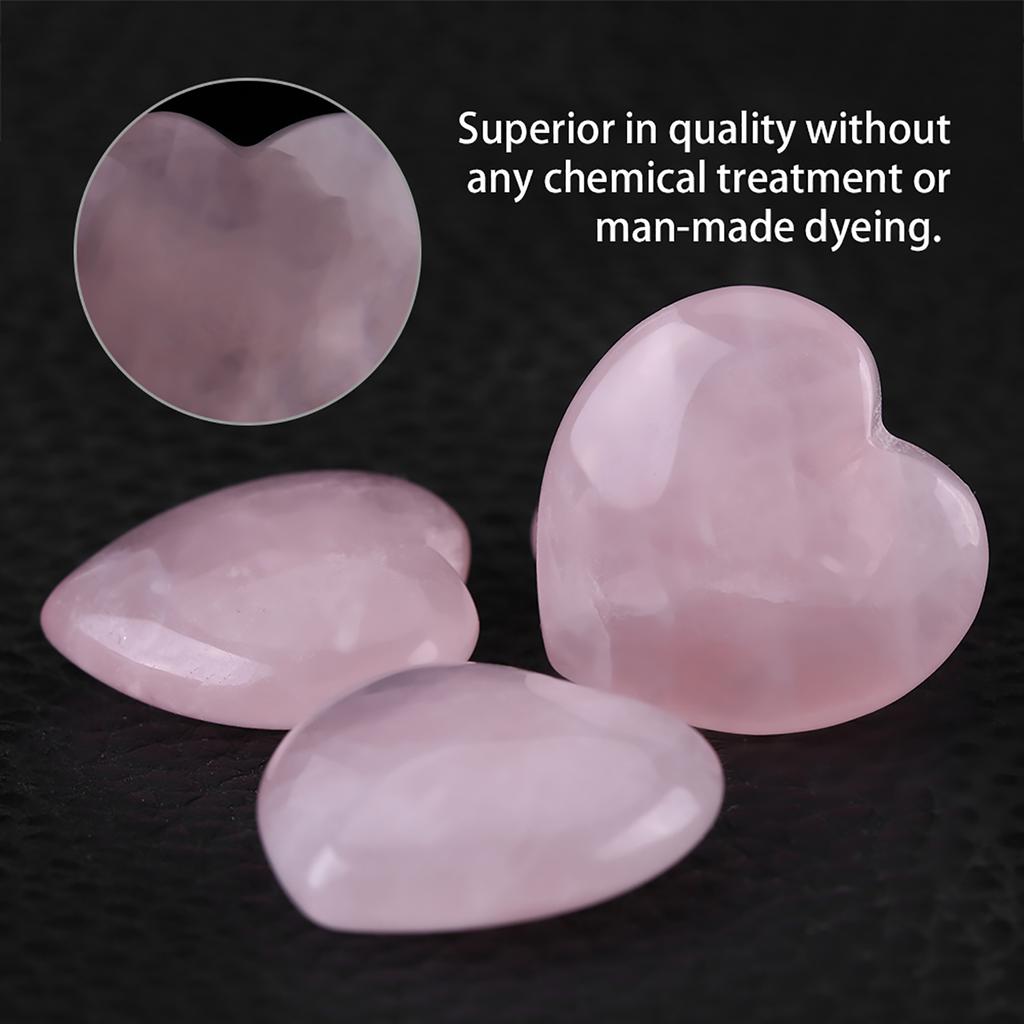 4 Pieces Quartz Hrt Shape Carved Decoration Romantic Stone Suitable for Expressing Love for Lovers