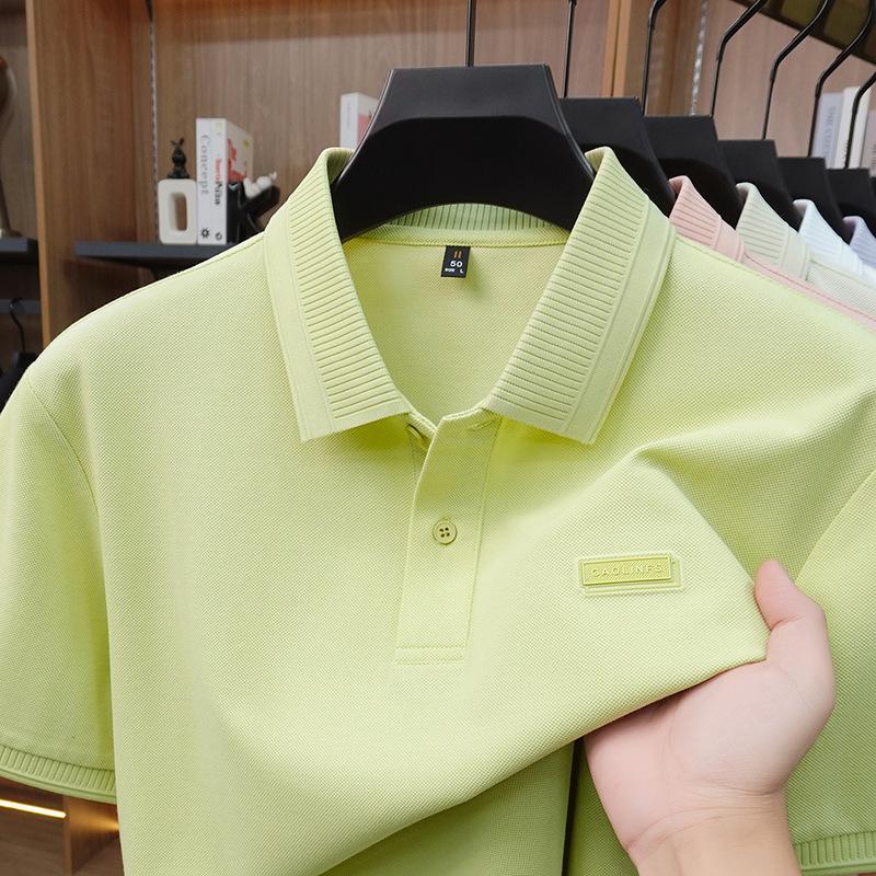 Minimalist Lapel Collar Short Sleeve T-Shirt Summer Casual Versatile Men spolo M