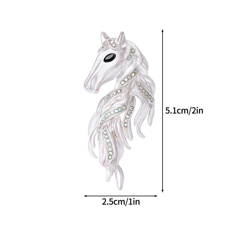Creative Rhinestone Horse Brooches Party Favors  Animal Lapel Pins Horse Head Brooches  Chinese Latest Year Couple  Present