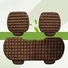 Winter Car Seat Cushion Without Backrest, Checkered Embroidered Plush, Tie-free Warmth, Three-piece Set, Front and Rear Single Seat Cushion