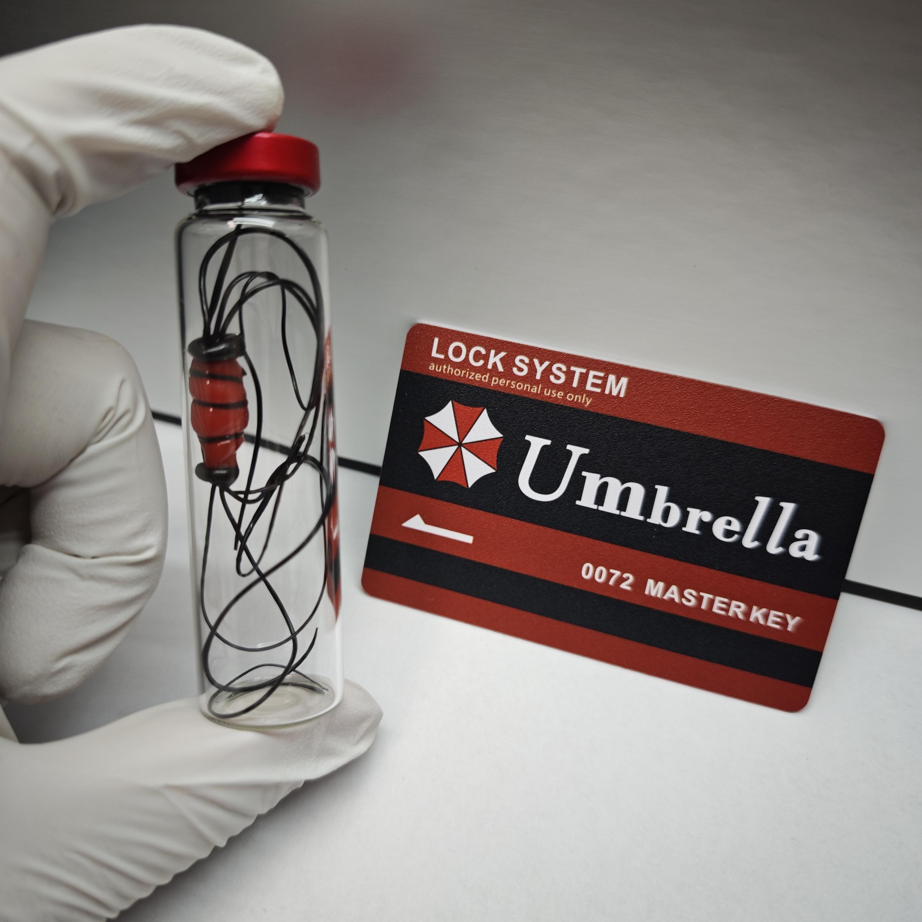 

Umbrella Corporation Parasite Virus Sample Vial Figure Game Peripheral Collectible Toy For Kids Horror Game Fans