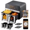 Air Fryer two chambers 9L dual 2400W air fryer dryer