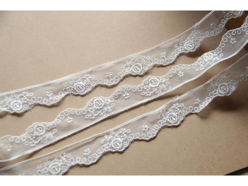 A9D11 Handmade Japanese Lace Rose Embroidery, 2cm Wide