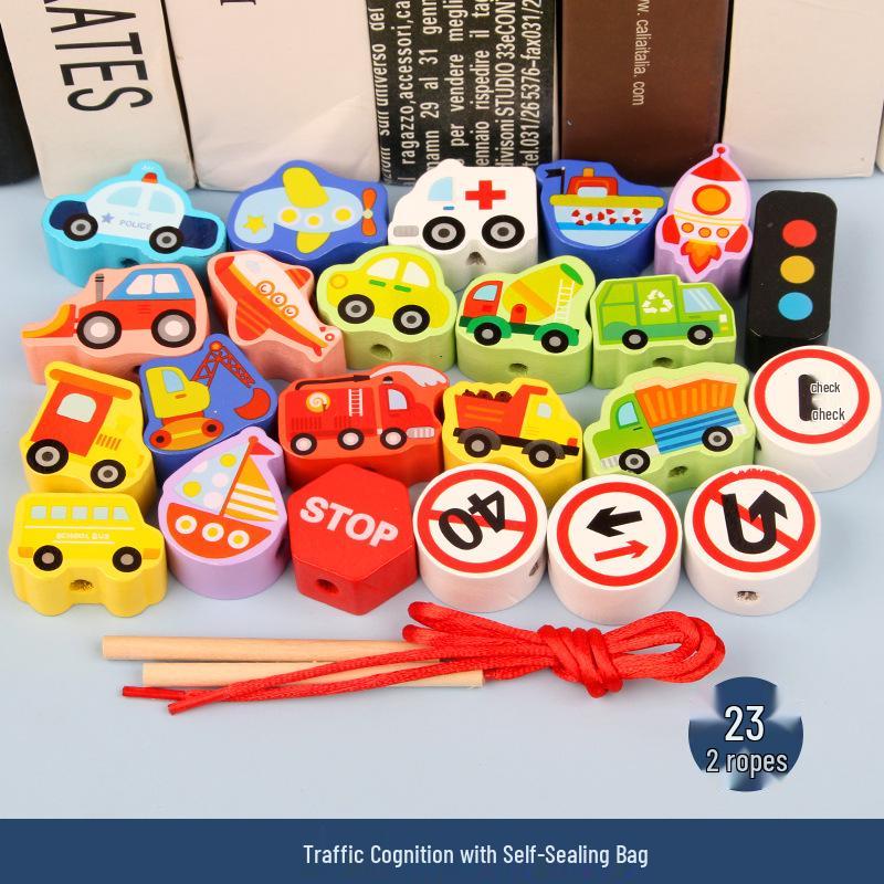 Wooden Bead Stringing Toy for Children's Educational Development