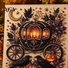 Interactive Parent Child Crafts Halloween Faux Pearl Art Kit, Pumpkin Ghost DIY Painting Theme Bead 3D Craft Set for Adults, Handmade Wall Stress