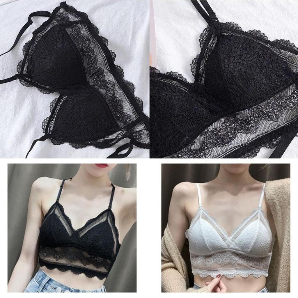 Low Back Bralette Ladies U Backless Invisible Lace Bra Polka Dot Mesh Ultra Thin Underwear Women Lingerie Tank Top Bras