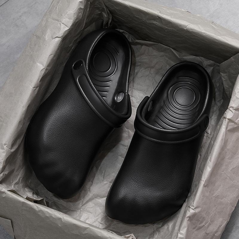 Lightweight Chef Shoes Closed Toe Rubber Sandals Men Clogs Garden Shoes Barefoot Zuecos Hombre Cholas Man Summer Beach Shoes