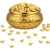 Goldener Schatzbecken mit 400 Stück Barren Yuan Bao Glück Reichtum Wohlstand Figur für Haus Büro Dekoration Einweihungsgeschenk