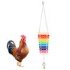 Wooden Xylophone Pecking Diversion SoundProducing Toy w Grinding Stone for Pet Chicken Parrots