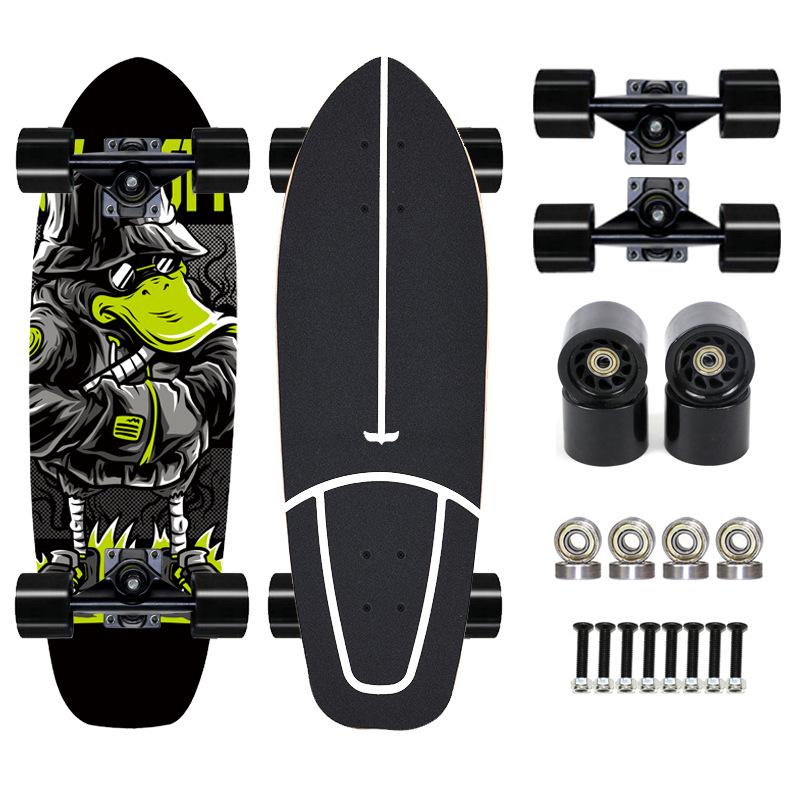 Thailand Maple Big Fish Board Single Upturned Skateboard Walking Board Land Surfboard Brush Street Board Four