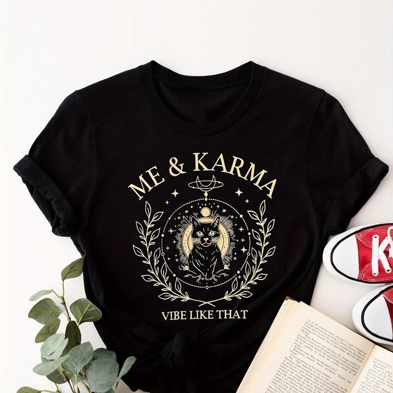 Comfortable Color Cat-themed T-shirt, Magical Retro T-shirt, Star City T-shirt. Suitable for Office Use, Casual Wear and as a Gift. S