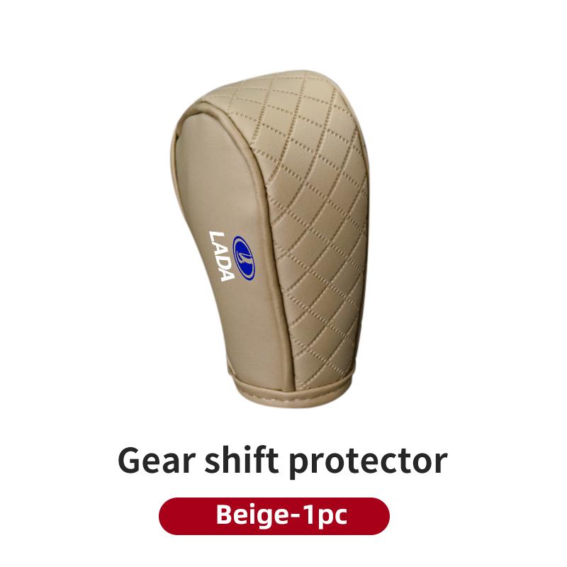 Car Checkered Non-slip and Durable Leather Gear Shift Protector For Lada Sport Kalina Granta Vesta Niva Largus Vaz Samara 2110