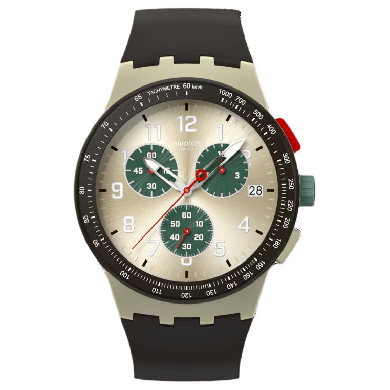 SWATCH Unisex 42mm Silver Watch SUST402 SUST402 Silver Dial