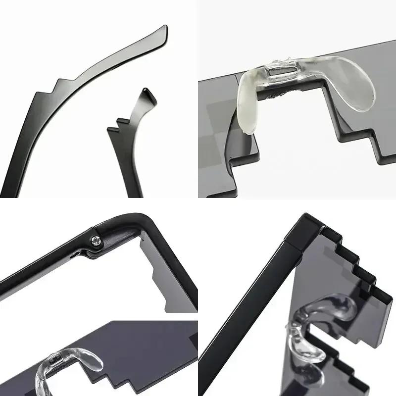 Vintage Halloween Pixelated Mosaic Glasses Novel Funny Party Glasses Cosplay Gamer Robot Sunglasses for Men & Women