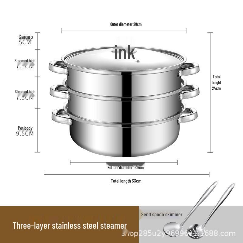 

Двухъярусная корзина-пароварка из нержавеющей стали для газовых и индукционных плит