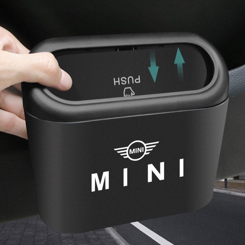 Car Vehicle Case Storage Box Black ABS Square Pressing Trash Can For BMW Mini Cooper F54 F55 F56 R56 R60 SONE Roadster Clubman Coupe