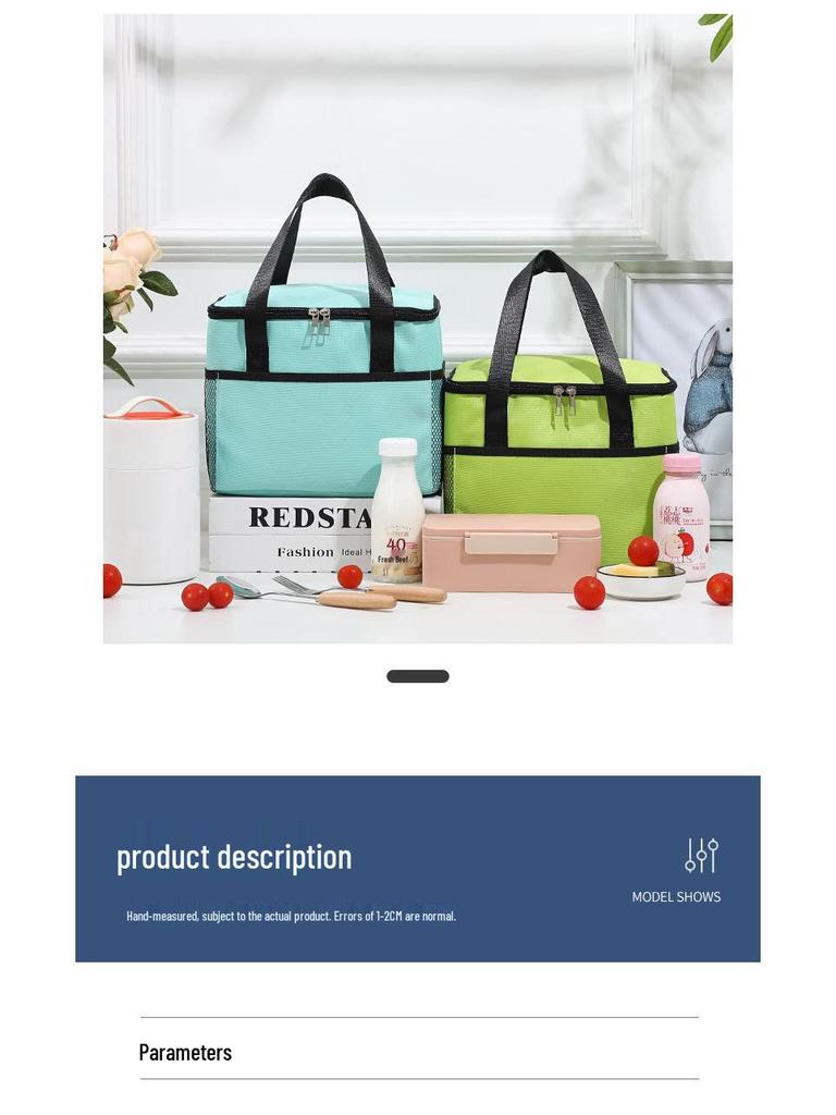 Portable XL Insulated Oxford Cloth Lunch Bag for Picnic and More