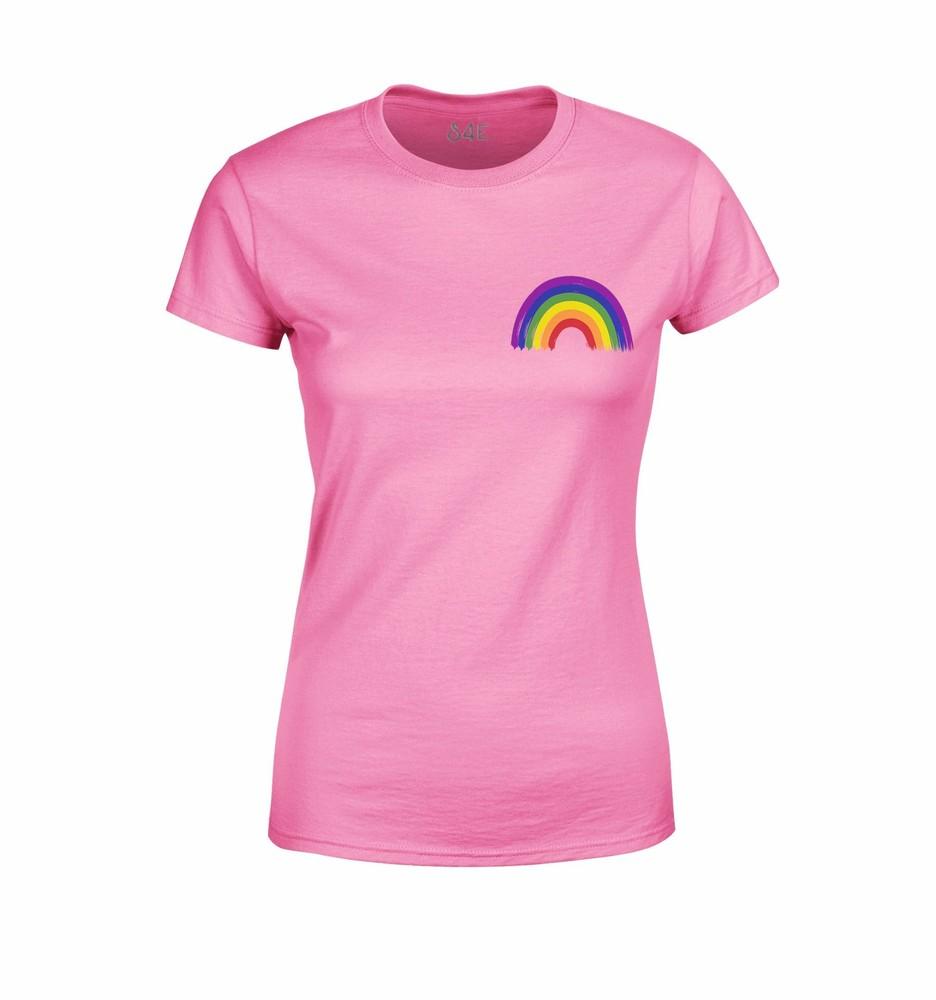 S4E Women's Rainbow Pocket T-Shirt Gay Pride Love Wins LGBTQ Shirts