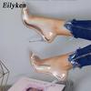 Mode Eilyken Sexy Damen Pumps Spitzschuh PVC Transparent Dünne Hohe Absätze Sandalen Sommer Hochzeitsparty Damenschuhe
