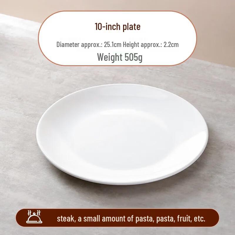 European Style White Ceramic Dinner Plate