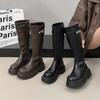 2025 Autumn New Elastic Boots Long Boots Women's Fashion Versatile Retro Foreign Style Thick Bottom But Knee Thin Boots Tide