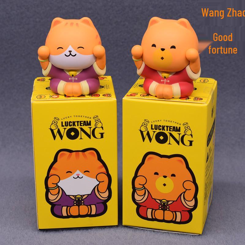 

Charming Cartoon Lucky Cat & Dog Figurine - Hand-Painted Decor & Birthday Gift 6 cm
