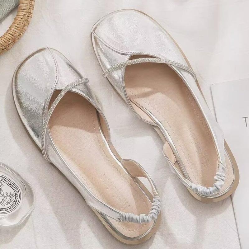 Fashion 2025French Chunky Fashionable Summer New Style Popular Round Head Casual Jane Shoes Ladies Designer Leather Sandals