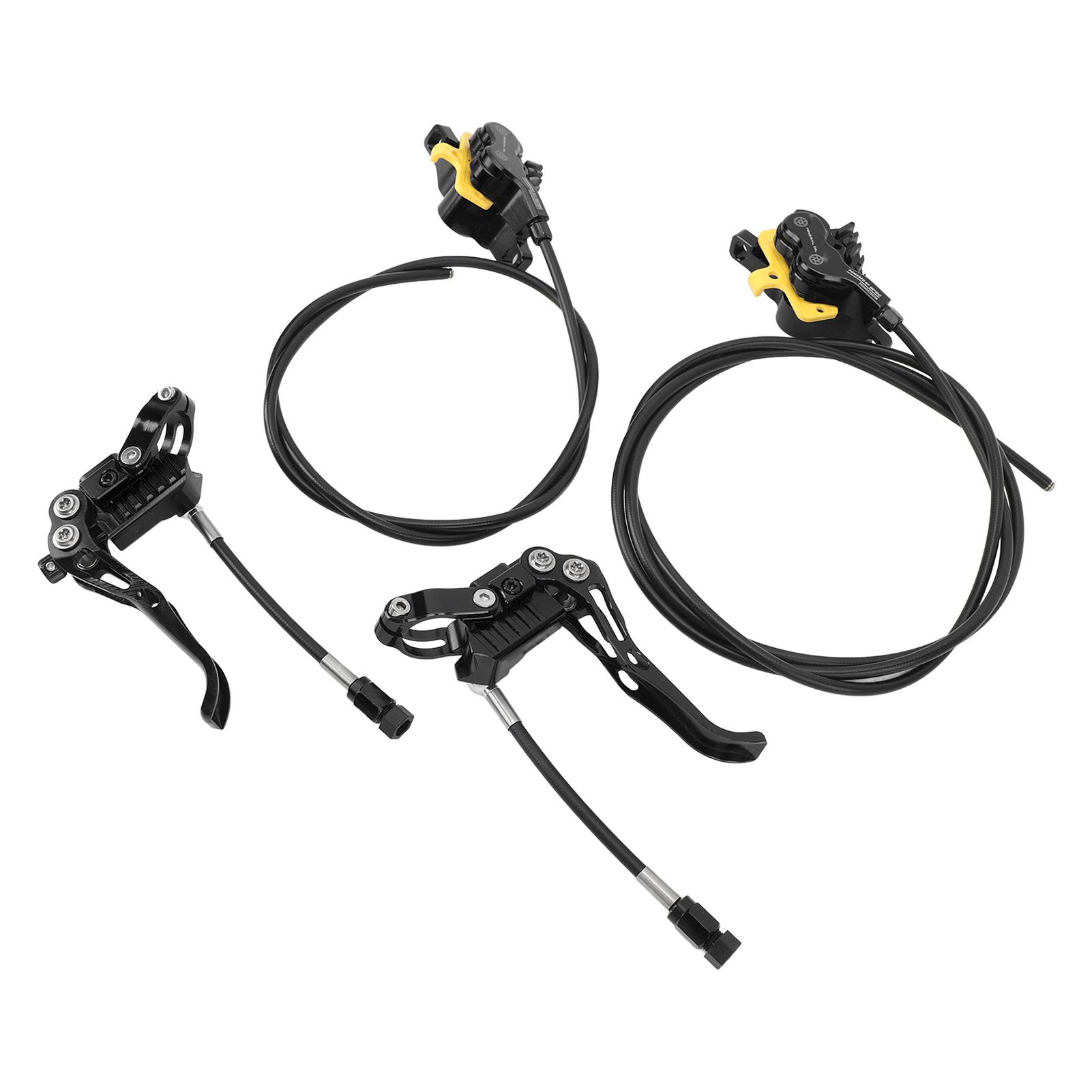 4 Pistons Split Hydraulic Disc Brake Set Aluminum Alloy CNC Front 800mm and Rear 1550mm Split Hydraulic Brakes for Mountain Cycling