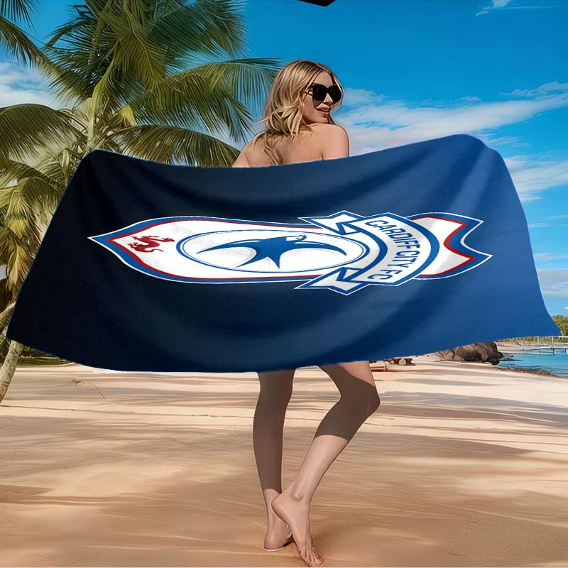 Cardiff Fc Clublogo Strandlaken Microvezel Strandlaken, Lichtgewicht en Sneldrogend, voor Zomervakantie, Zwembad Fan Verjaardagscadeau