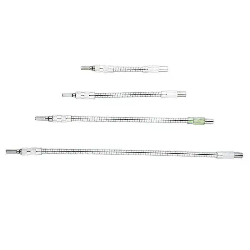 300mm Silver Hexagonal Handle Metal Universal Flexible Shaft Directional Screwdriver Connection Extension Rod Tool Accessory