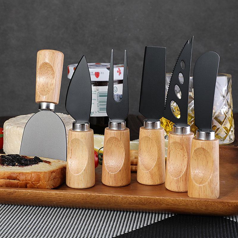 Stainless Steel Cheese & Pizza Knife with Rubber Wood Handle