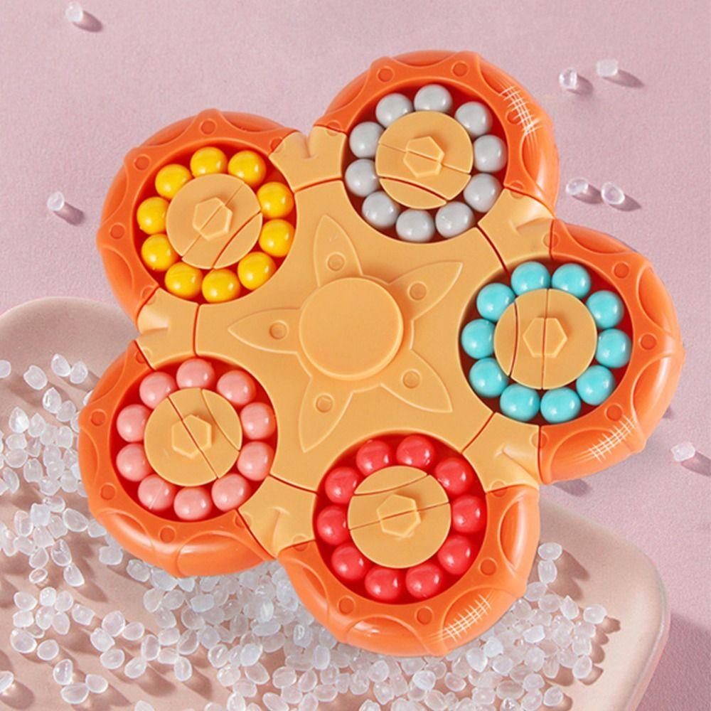 Ten-sided Rotation Spin Bead Puzzles Game 2 In 1 Fingertip Cube Toys   Decompression Toy