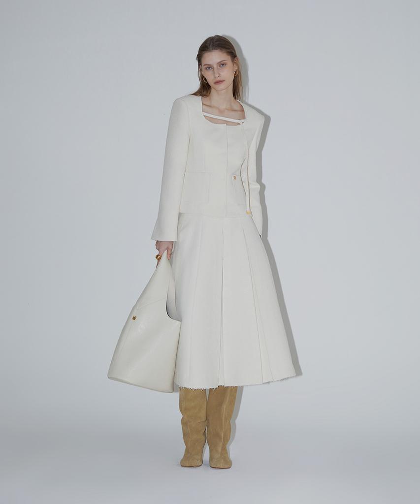 RENEJ Youth Tweed Pleated Skirt