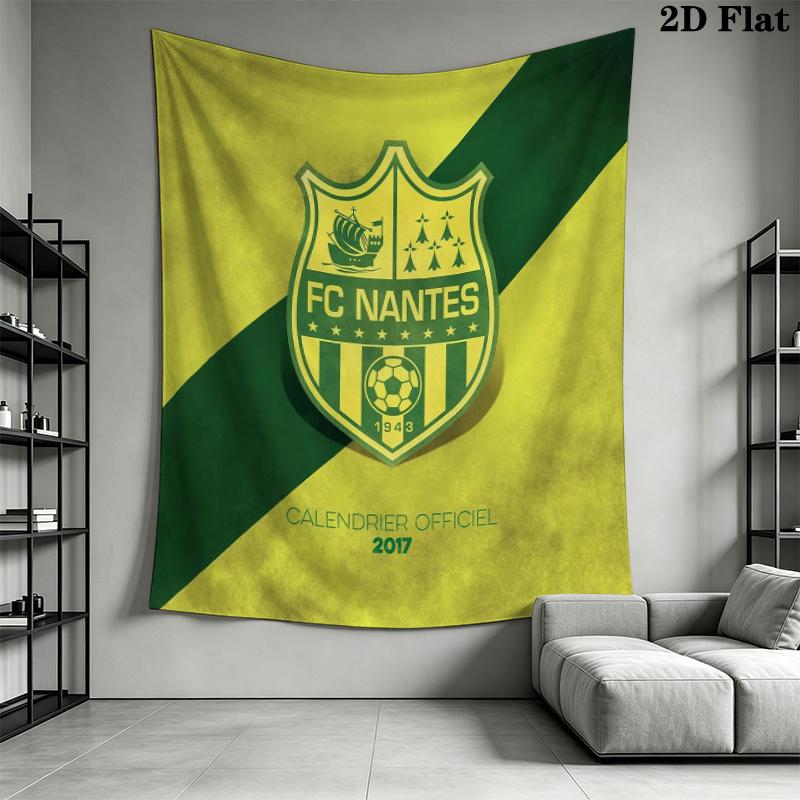 FC Nantes Wall Tapestry Aesthetic Wall Hanging Printed Fabric Blanket Decorative Tapestries for Bedroom Living Room Home Decor