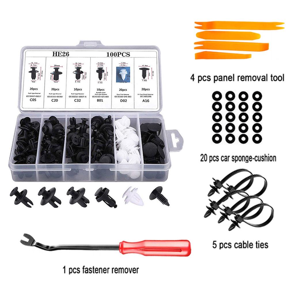 680pcs Car Plastic Fastener Clips Set with Box Mixed Auto Body Push Retainer Pin Rivet Bumper Door Trim Panel Fastener Clip Kit