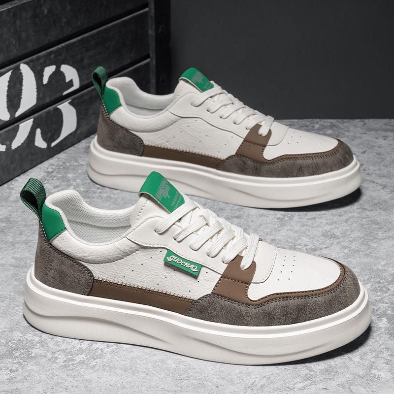 

Men s shoes 2025 summer niche high-end trendy men s board shoes little white shoes color matching thick-soled heightening sports and leisure shoes 39