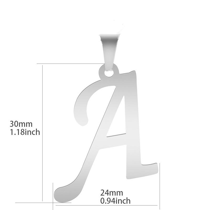 Wholesale 26pcs Big Letters Charm Pendant DIY Necklace Accessories A-Z Alphabet Pendants Stainless Steel Jewelry Making Supplies