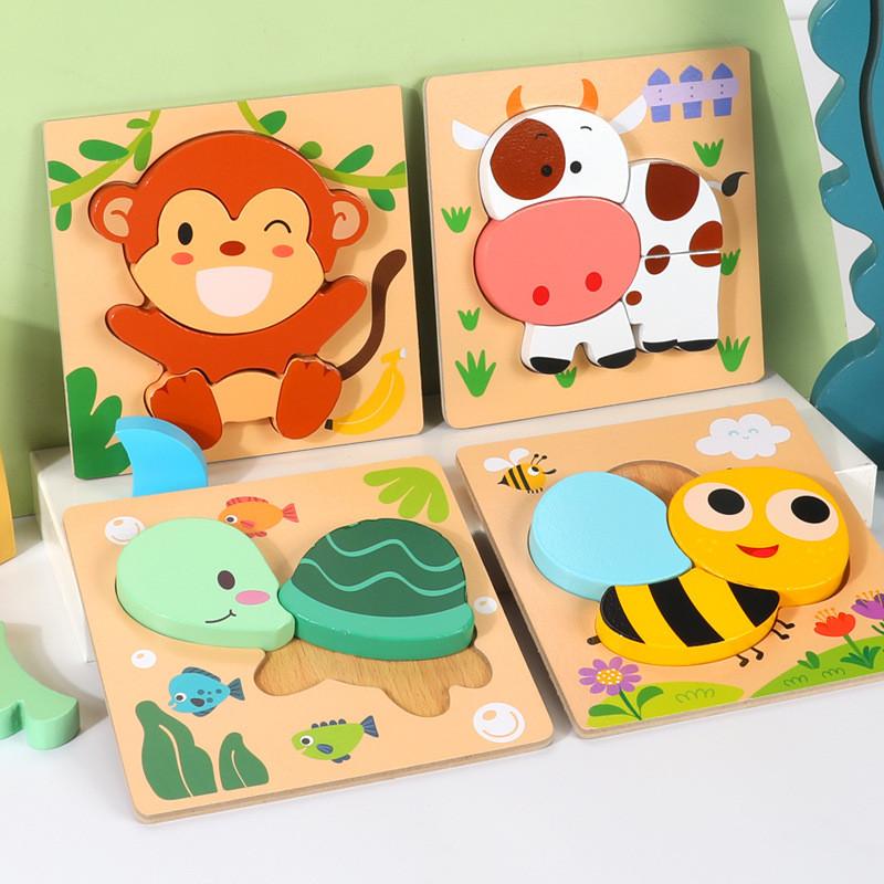 Childrens Wooden 3d Animal Traffic Puzzle With Educational Design For Early Learning