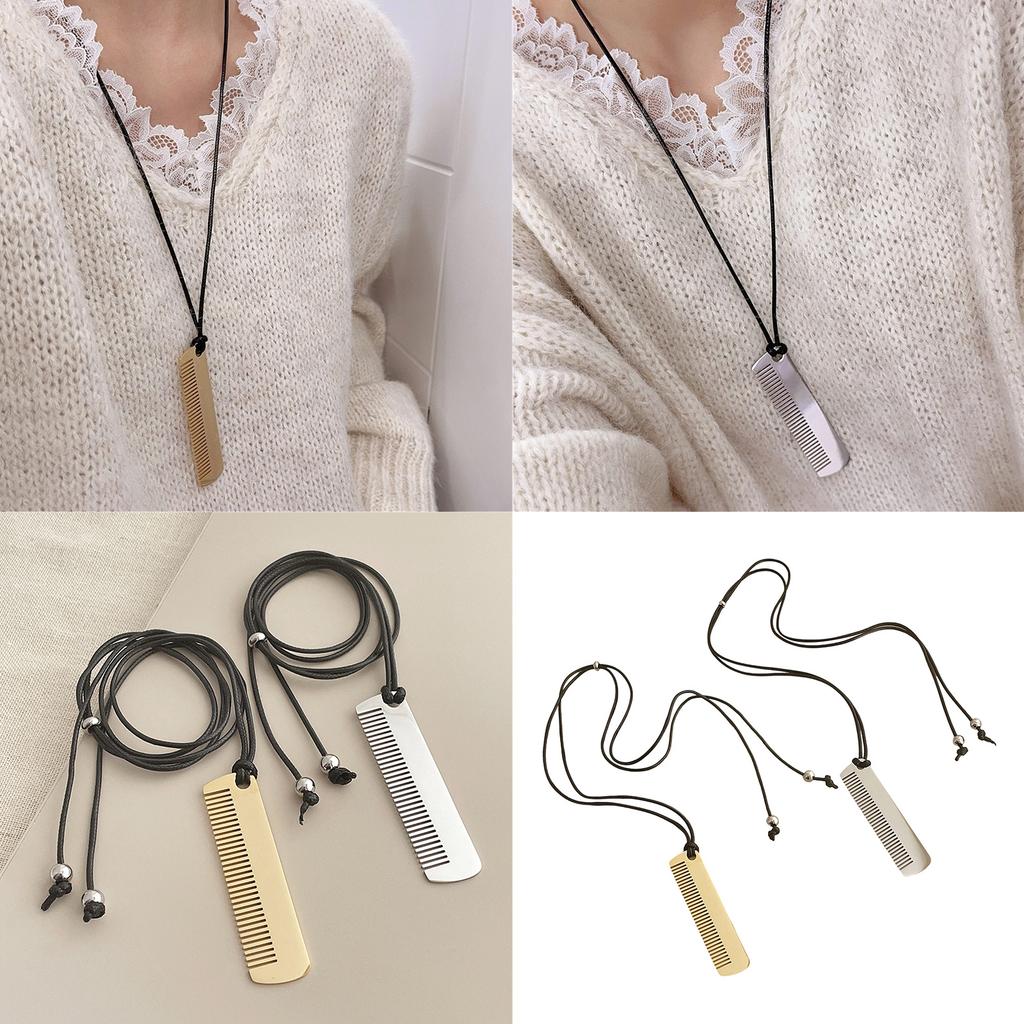 Hair Comb Pendant Necklace for Long Hair and Bangs Elegant Sweater Chain Trendy Jewelry for Women Party Accessories