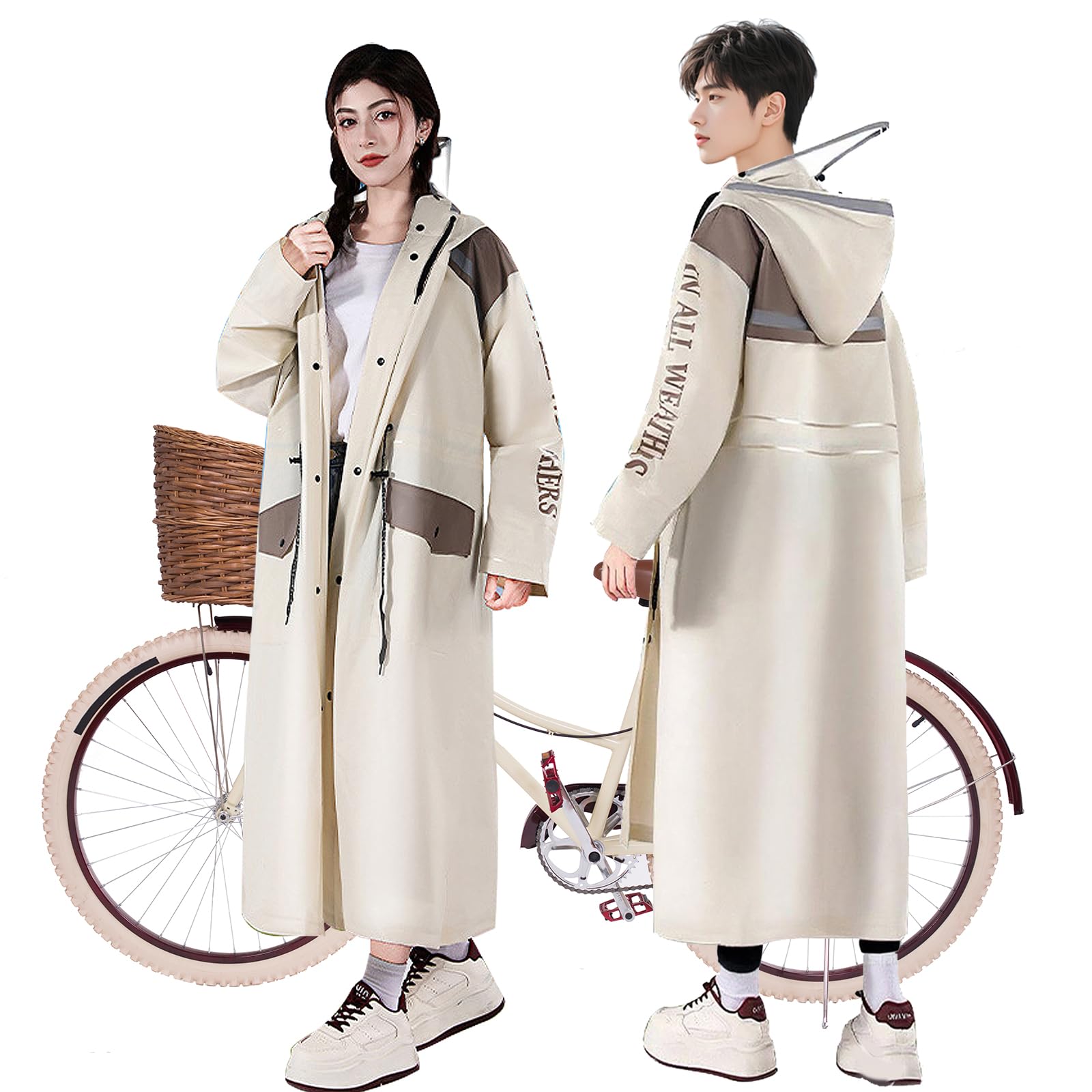 

Дождевик для женщин и мужчин, съемный рюкзак для поездок на работу или защиты в сезон дождей [Koramaku] для велоспорта, [EVA, приятный для кожи материал, капюшон]