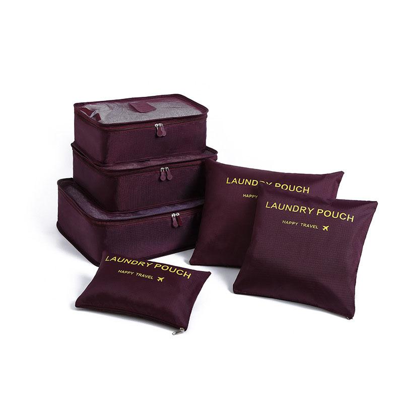 6 Pieces/set Travel Bag Clothes Shoe Organizer Traveling Compression Packing Cubes Suitcase Luggage Organizers Home Storage