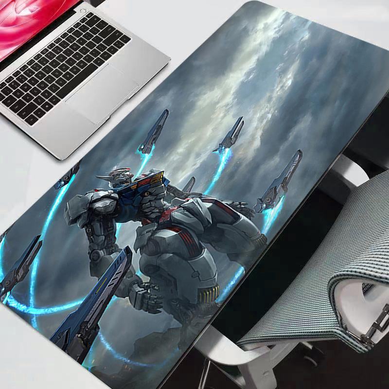 Large Mouse Pad Mobile Suit Gundam Carpet Laptop Pc Gamer Keyboard Mat XXL Mousepad Edge White Tassel Rubber Table Mat