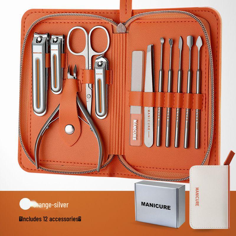 Premium Nail Care Set: High-Quality Manicure Tools with Angled Clippers, Scissors, and Cuticle Trimmers.