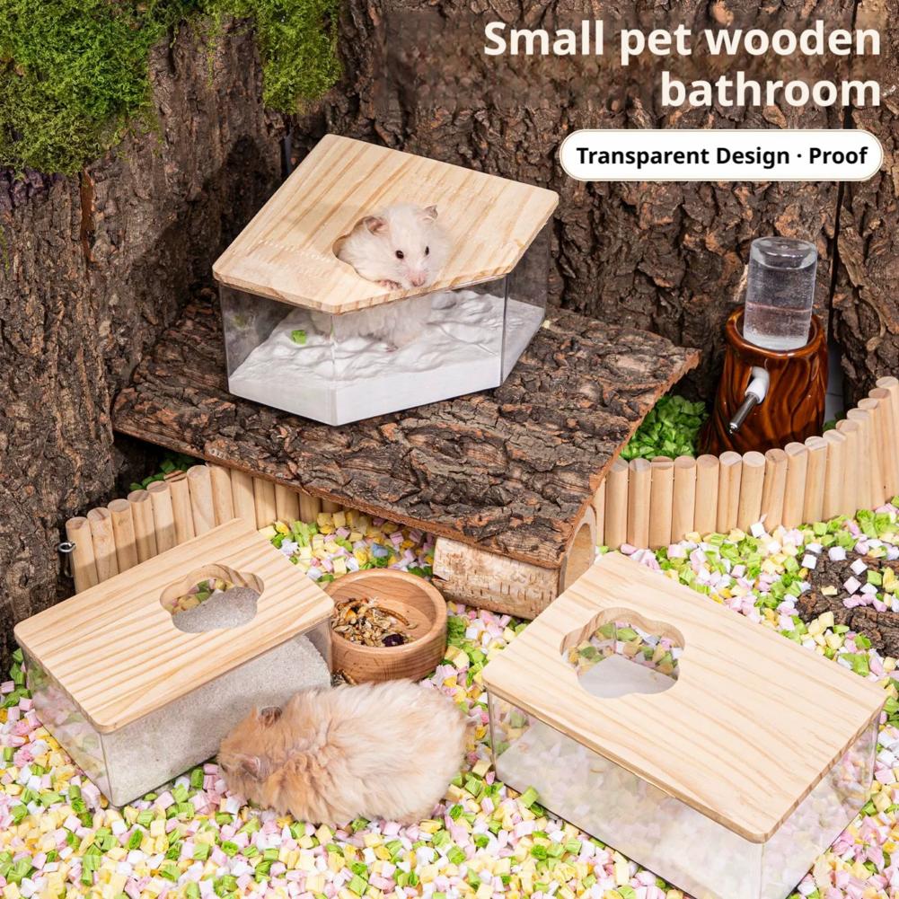 Acrylic Fully Transparent Large Pet Hamster Golden Bear Sand Bath Box Chinchilla Toilet Dual-Purpose Bath Sand Basin Small Pet